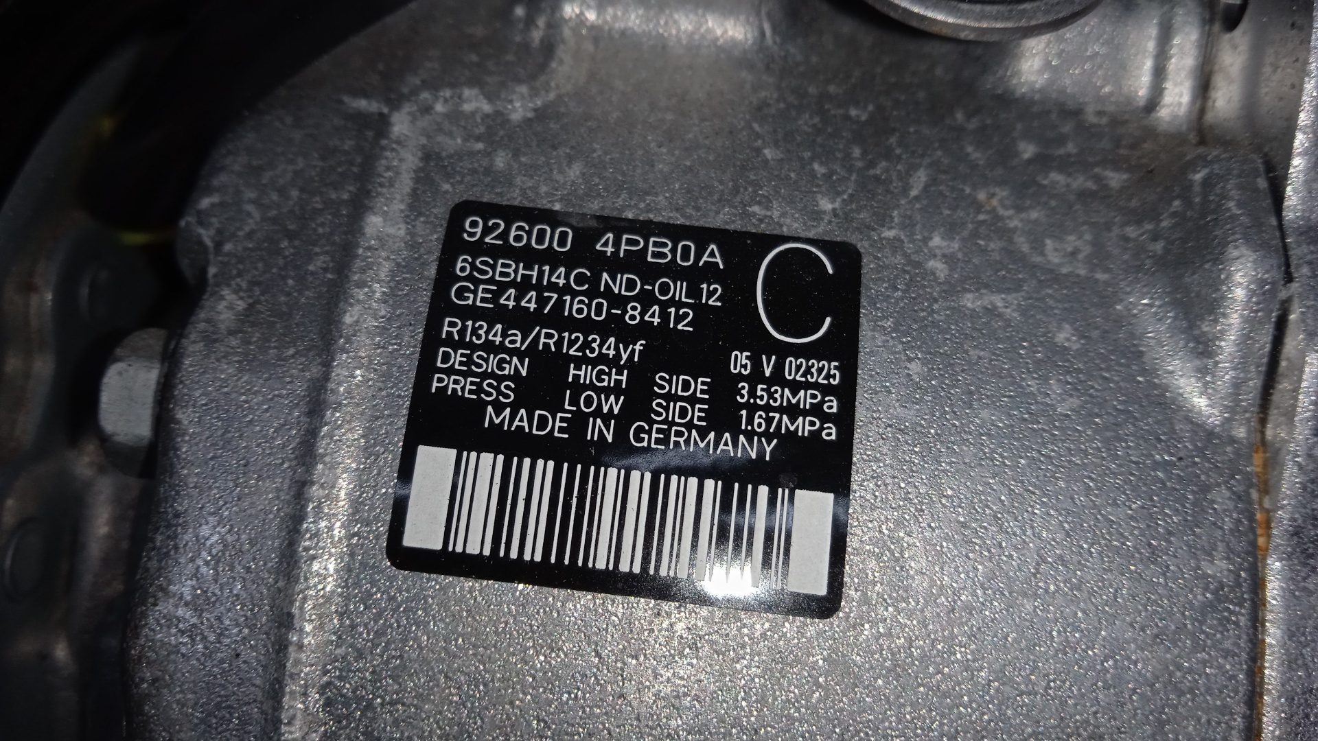 COMPRESOR AIRE ACONDICIONADO RENAULT TALISMAN 