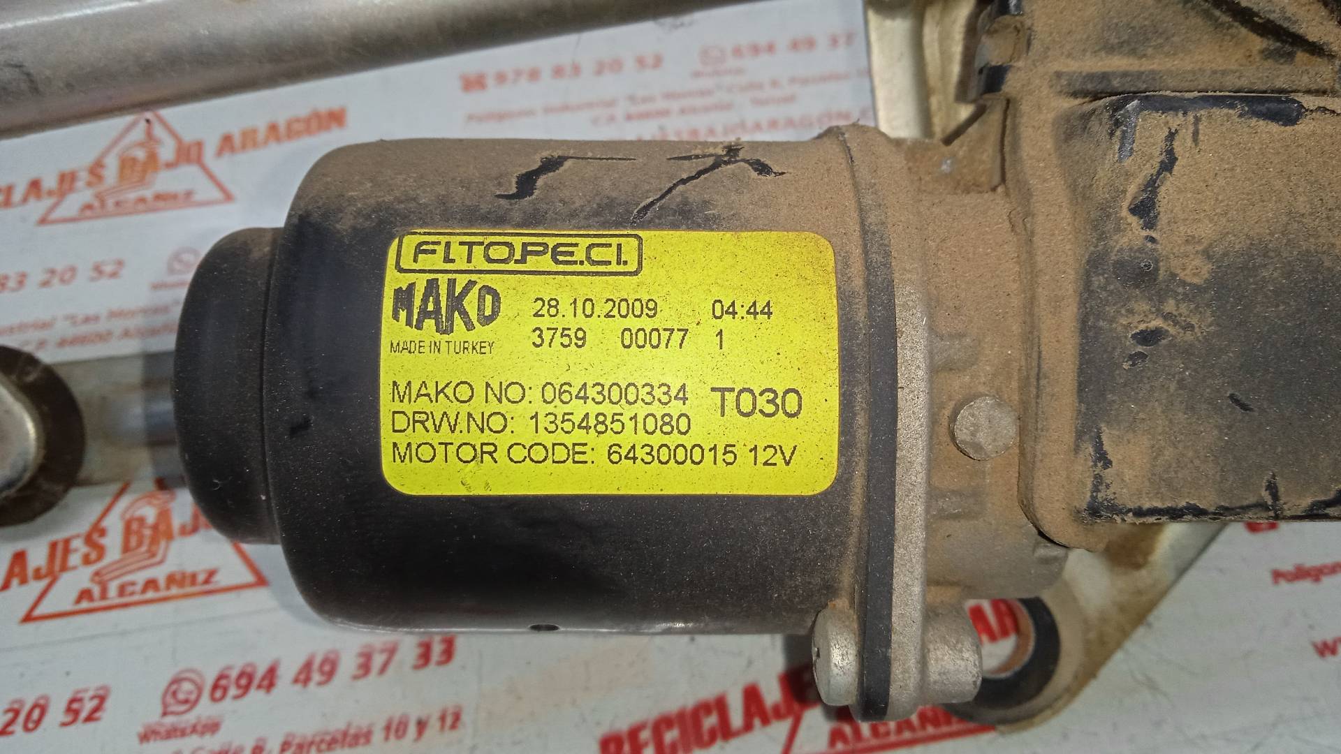 MOTOR LIMPIA DELANTERO CITROEN NEMO 8HS