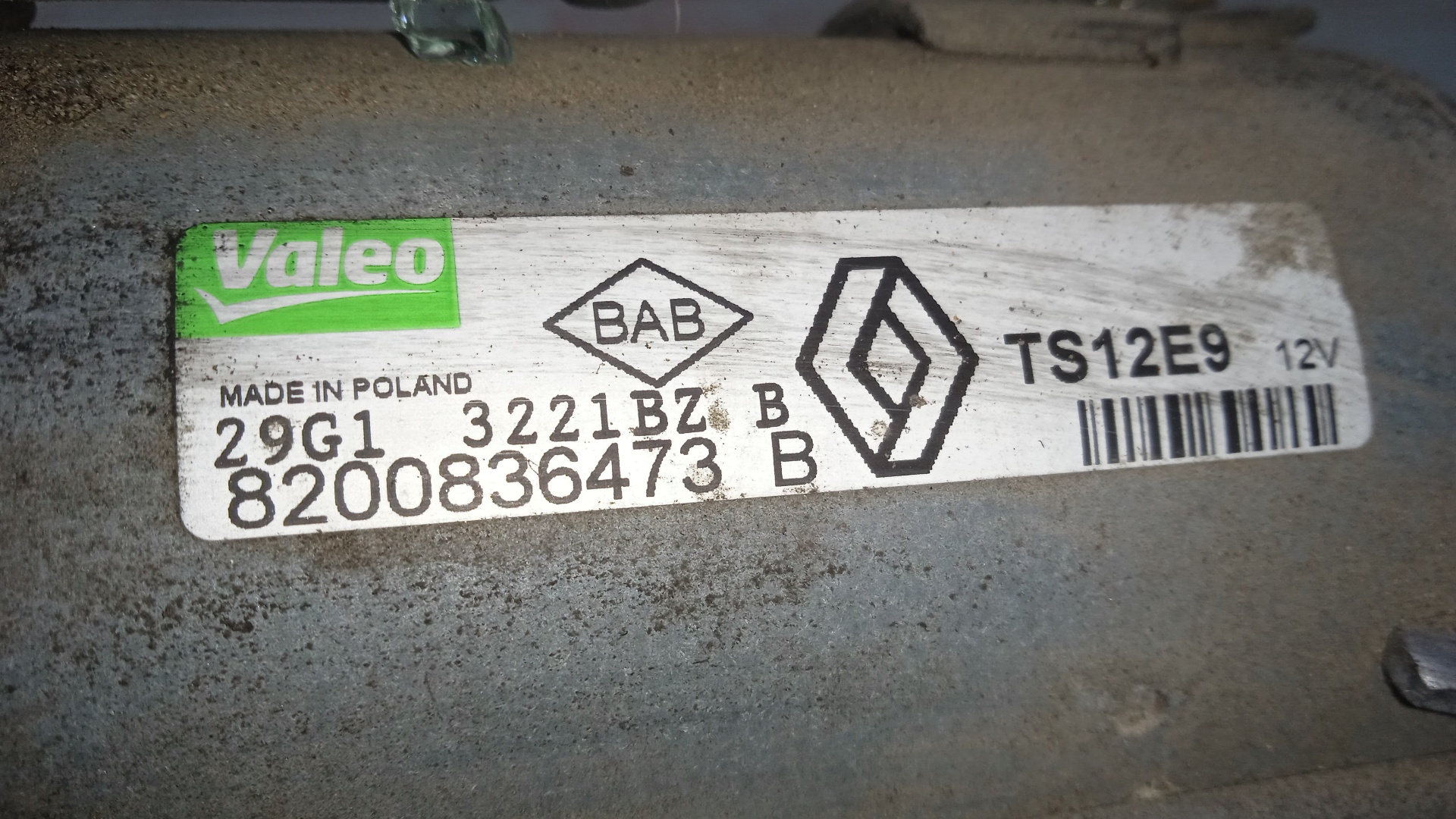 MOTOR ARRANQUE DACIA SANDERO K9K892