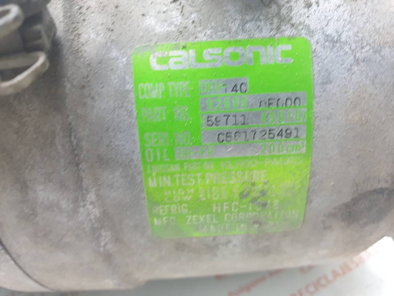 COMPRESOR AIRE ACONDICIONADO NISSAN TERRANO TD27T