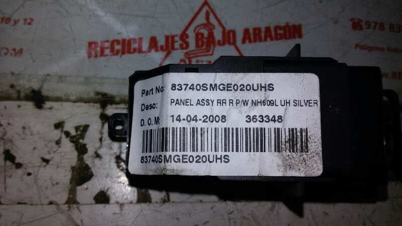 MANDO ELEVALUNAS TRASERO DERECHO HONDA CIVIC R18A2