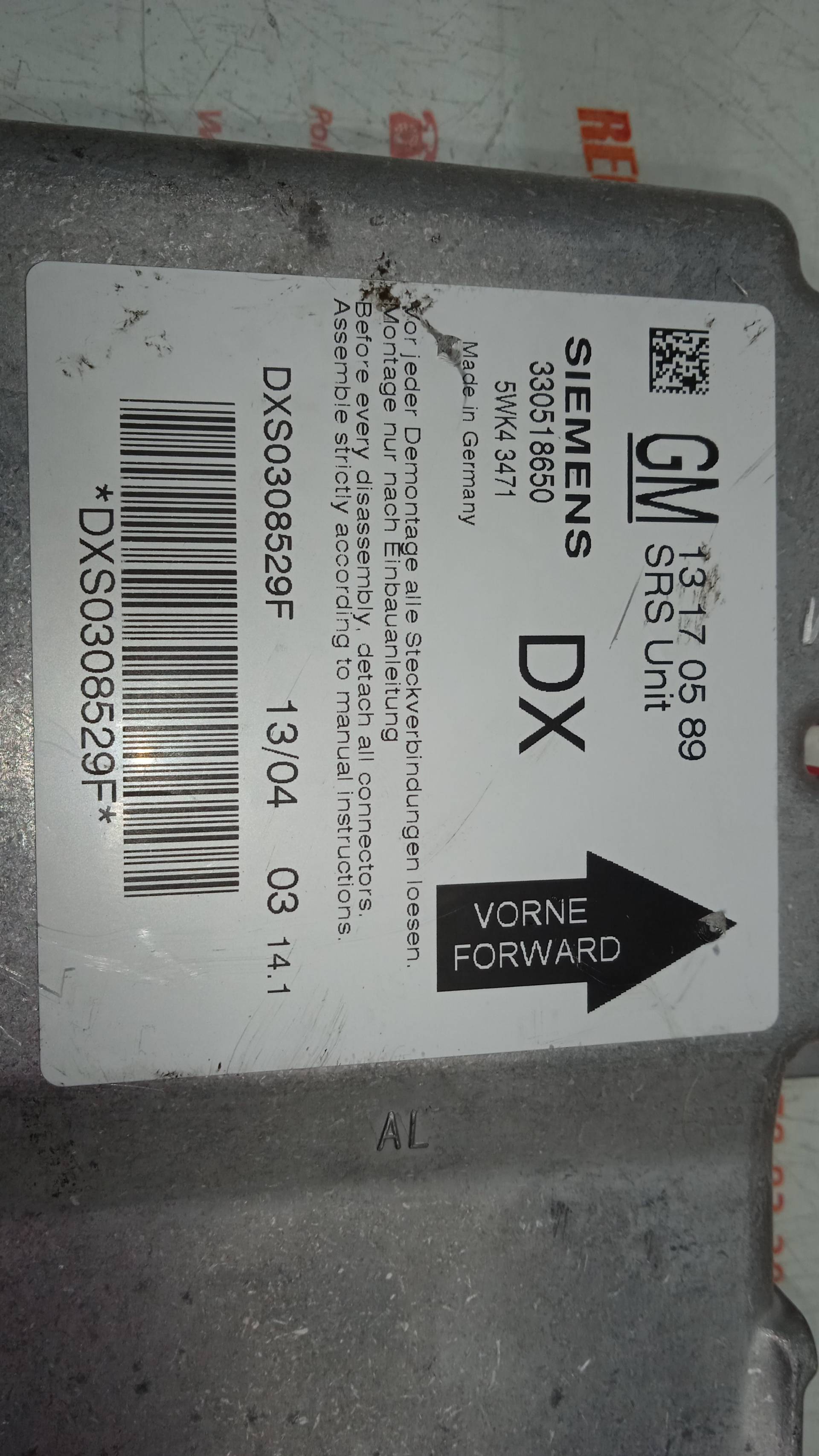 CENTRALITA AIRBAG OPEL VECTRA Z19DT