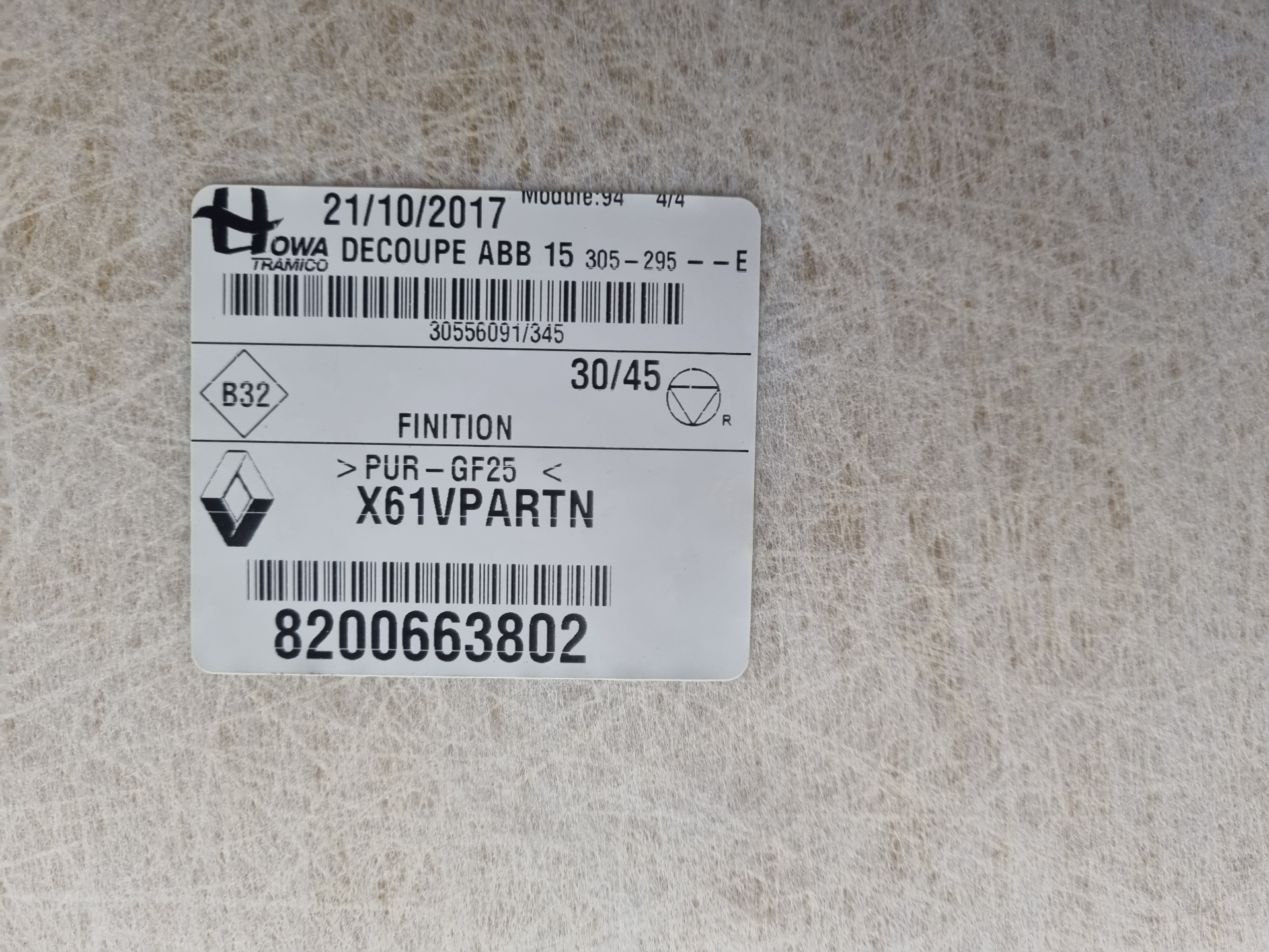 TECHO INTERIOR RENAULT KANGOO K9K718