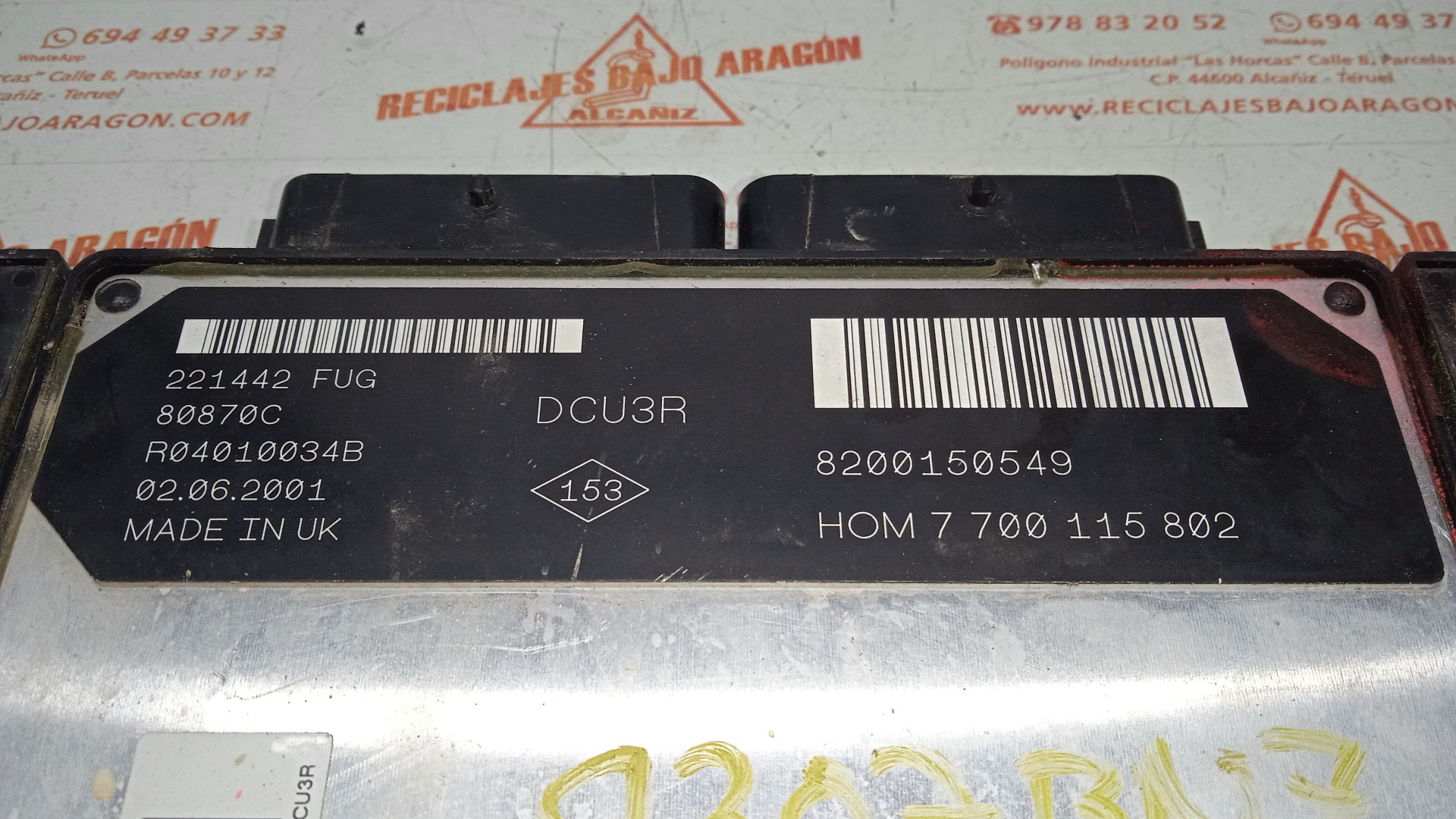 CENTRALITA MOTOR UCE RENAULT KANGOO F8Q P6