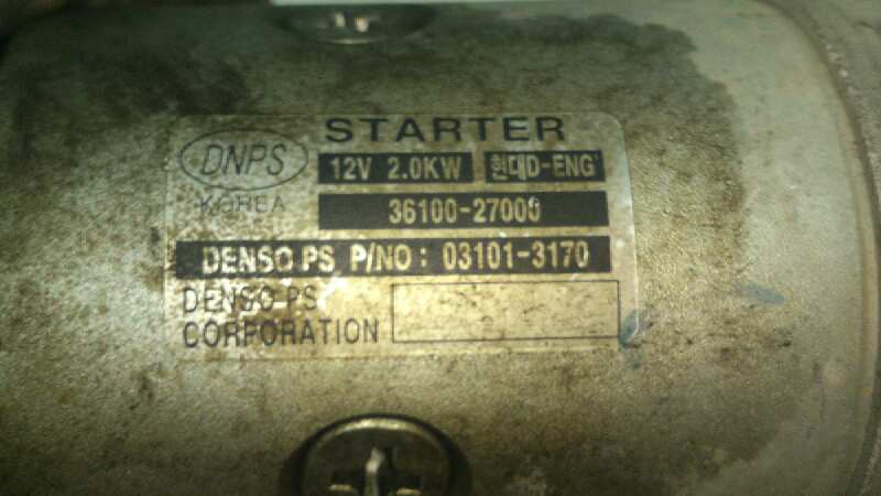 MOTOR ARRANQUE HYUNDAI ELANTRA D4EA