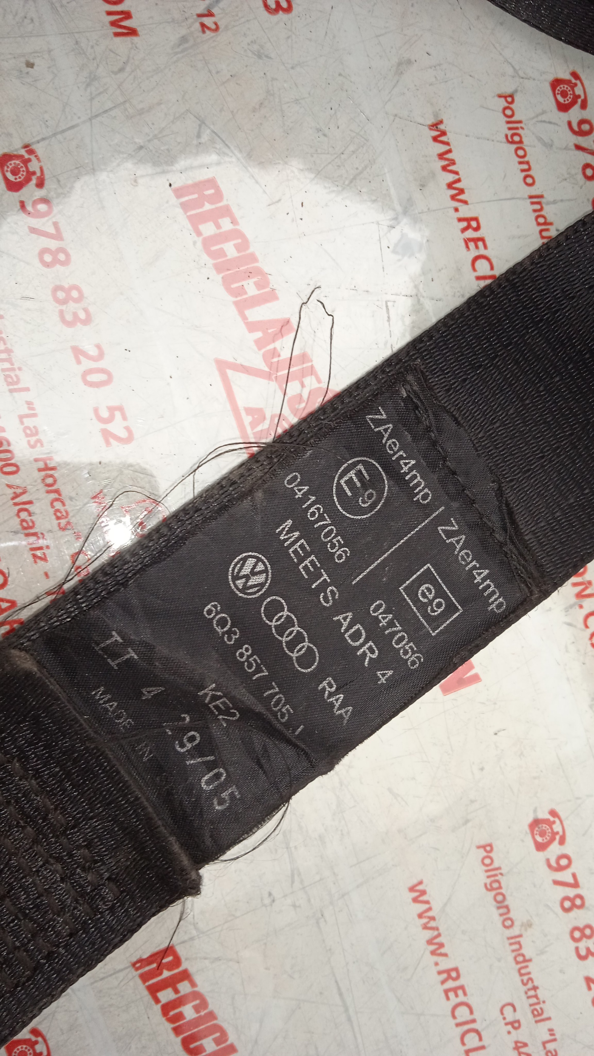 CINTURON SEGURIDAD DEL. IZQ. VOLKSWAGEN POLO BKY