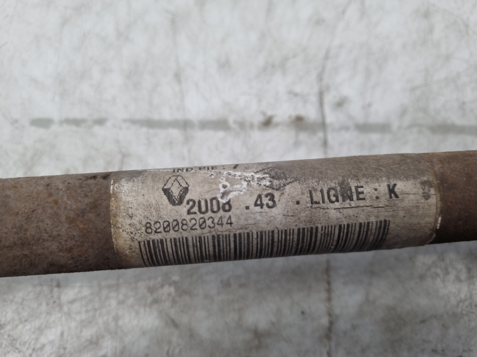 TRANSMISION DELANTERA DERECHA DACIA LOGAN K9K 8 7