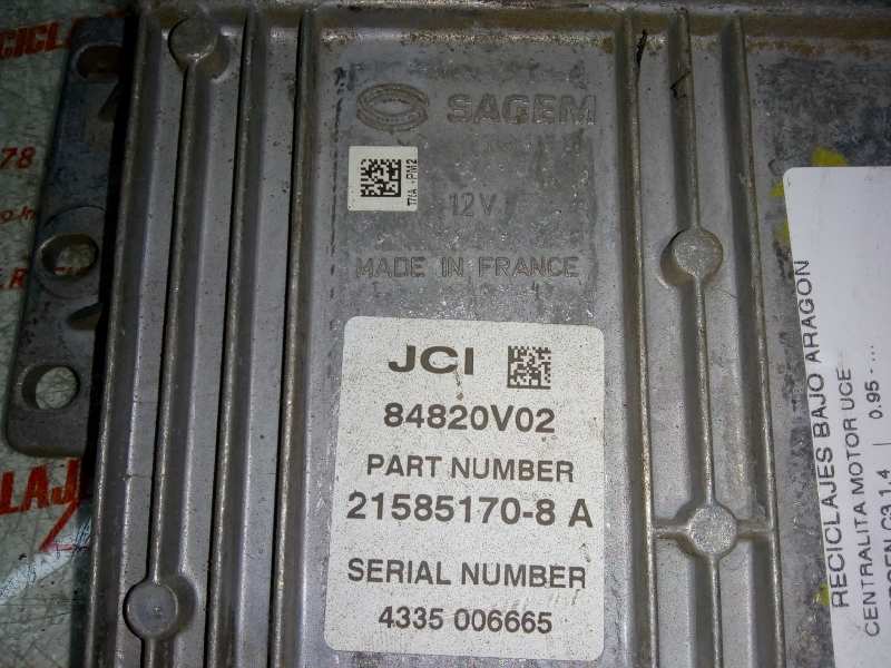 CENTRALITA MOTOR UCE PEUGEOT PARTNER WJY