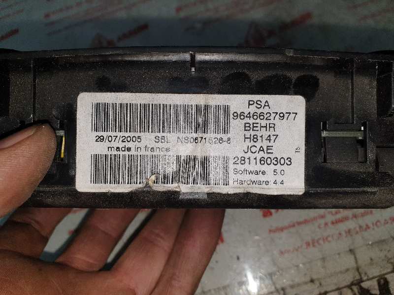 MANDO CLIMATIZADOR PEUGEOT 307 BERLINA (S2) NFUTU5JP4